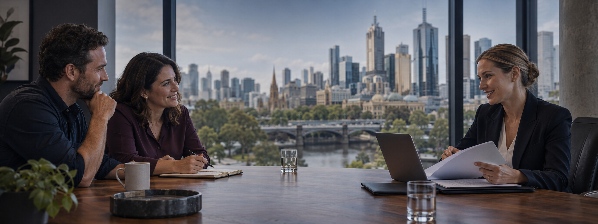 Melbourne small-business owners receiving practical commercial legal advice
